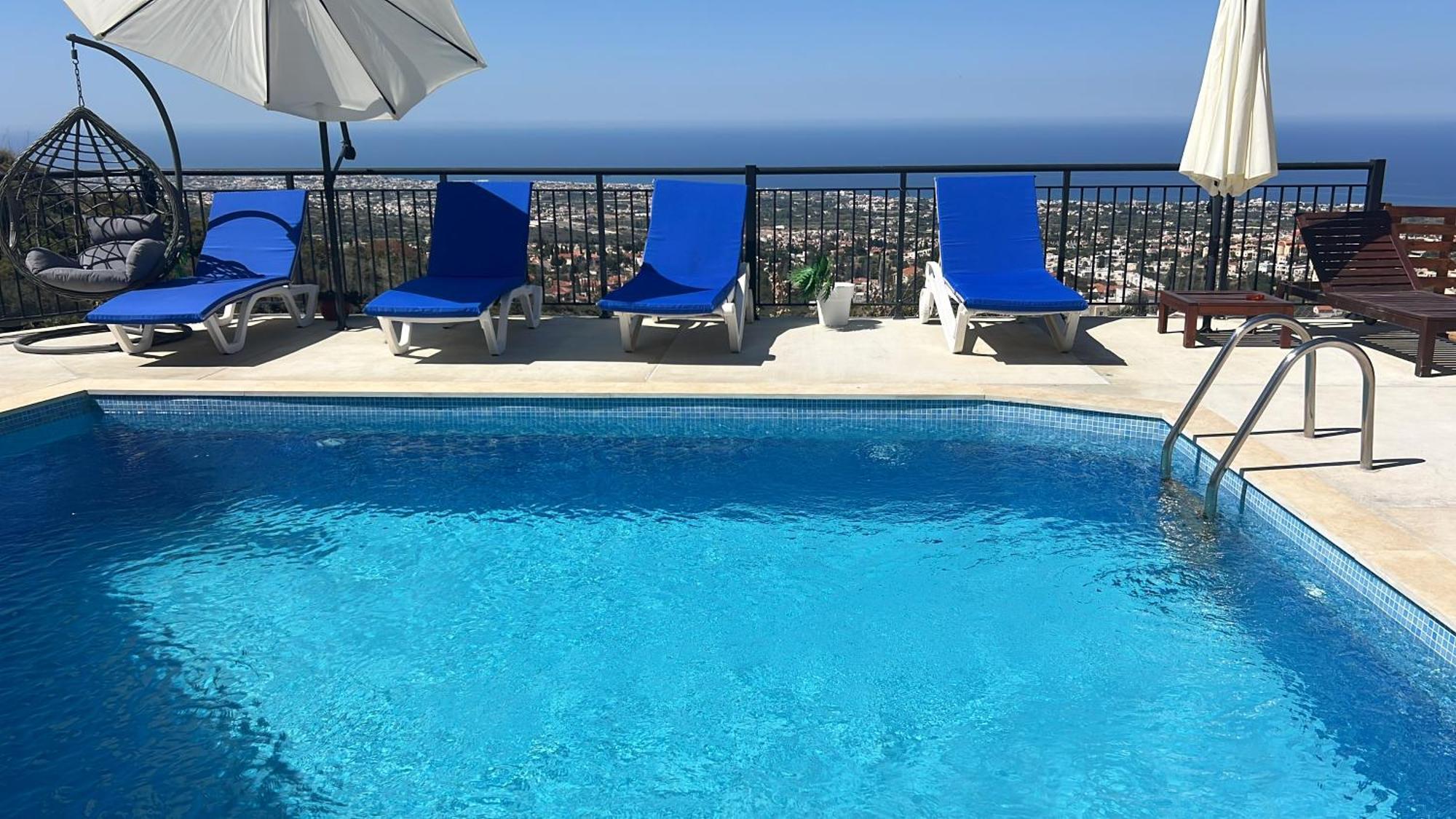 With Sea And Mountain Views, Private Pool, Garden, 3 Bedrooms In Tala